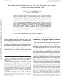 Cover page: Environmental Enrichment as an Effective Treatment for Autism: A Randomized Controlled Trial