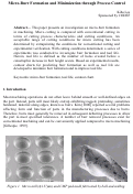Cover page: Micro-Burr Formation and Minimization through Process Control