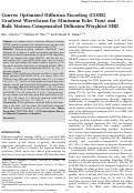 Cover page: Convex optimized diffusion encoding (CODE) gradient waveforms for minimum echo time and bulk motion–compensated diffusion‐weighted MRI