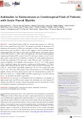 Cover page: Antibodies to Enteroviruses in Cerebrospinal Fluid of Patients with Acute Flaccid Myelitis