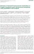 Cover page: Detection of skewed X-chromosome inactivation in Fragile X syndrome and X chromosome aneuploidy using quantitative melt analysis