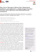 Cover page: Mice Fed an Obesogenic Western Diet, Administered Antibiotics, and Subjected to a Sterile Surgical Procedure Develop Lethal Septicemia with Multidrug-Resistant Pathobionts