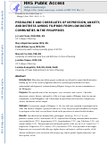 Cover page: PREVALENCE AND CORRELATES OF DEPRESSION, ANXIETY, AND DISTRESS AMONG FILIPINOS FROM LOW-INCOME COMMUNITIES IN THE PHILIPPINES.