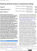 Cover page: Modeling individual variations in equiluminance settings.