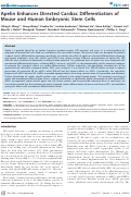 Cover page: Apelin Enhances Directed Cardiac Differentiation of Mouse and Human Embryonic Stem Cells