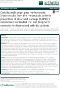 Cover page: Certolizumab pegol plus methotrexate 5-year results from the rheumatoid arthritis prevention of structural damage (RAPID) 2 randomized controlled trial and long-term extension in rheumatoid arthritis patients