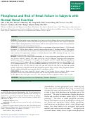 Cover page: Phosphorus and Risk of Renal Failure in Subjects with Normal Renal Function