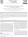 Cover page: Evaluation of iron and cobalt powders as catalysts for 14C-AMS target preparation