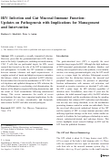 Cover page: HIV Infection and Gut Mucosal Immune Function: Updates on Pathogenesis with Implications for Management and Intervention