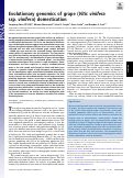 Cover page: Evolutionary genomics of grape (Vitis vinifera ssp. vinifera) domestication