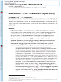 Cover page: PARP inhibitors: Synthetic lethality in the clinic