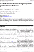 Cover page: Beam ion losses due to energetic particle geodesic acoustic modes
