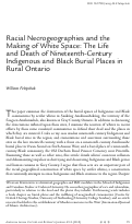 Cover page: Racial Necrogeographies and the Making of White Space: The Life and Death of Nineteenth-Century Indigenous and Black Burial Places in Rural Ontario