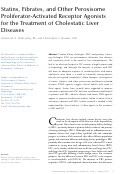 Cover page: Statins, Fibrates, and Other Peroxisome Proliferator-Activated Receptor Agonists for the Treatment of Cholestatic Liver Diseases.