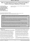 Cover page: Effect of a Medical Student Emergency Ultrasound Clerkship on Number of Emergency Department Ultrasounds