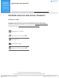 Cover page: NETWORK ANALYSIS AND SOCIAL DYNAMICS