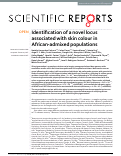 Cover page: Identification of a novel locus associated with skin colour in African-admixed populations