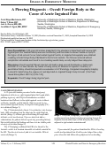 Cover page: A Piercing Diagnosis – Occult Foreign Body as the Cause of Acute Inguinal Pain