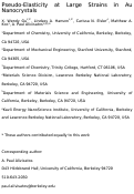 Cover page: Pseudoelasticity at Large Strains in Au Nanocrystals