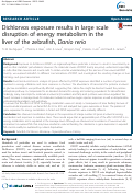 Cover page: Dichlorvos exposure results in large scale disruption of energy metabolism in the liver of the zebrafish, Danio rerio