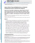 Cover page: Impact of Donor Type and Melphalan Dose on Allogeneic Transplantation Outcomes for Patients with Lymphoma