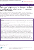 Cover page: Patterns of neighborhood environment attributes related to physical activity across 11 countries: a latent class analysis