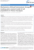 Cover page: Mechanisms of blood homeostasis: lineage tracking and a neutral model of cell populations in rhesus macaques