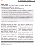 Cover page: Genome-wide DNA methylation analysis of human brain tissue from schizophrenia patients