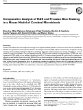 Cover page: Comparative Analysis of H&amp;E and Prussian Blue Staining in a Mouse Model of Cerebral Microbleeds