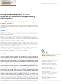 Cover page: Validity and Reliability of an Expanded Vegetable Questionnaire Among Elementary School Children.