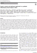 Cover page: Genetic variants and pathways implicated in a pediatric inflammatory bowel disease cohort