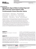 Cover page: Epigenetic Age in Male Combat-Exposed War Veterans: Associations with Posttraumatic Stress Disorder Status