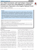 Cover page: Trace Metal Inventories and Lead Isotopic Composition Chronicle a Forest Fireâ��s Remobilization of Industrial Contaminants Deposited in the Angeles National Forest