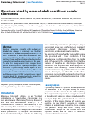 Cover page: Questions raised by a case of adult-onset linear nodular scleroderma