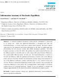 Cover page: Information Anatomy of Stochastic Equilibria