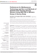 Cover page: Preferences for Multipurpose Technology and Non-oral Methods of Antiretroviral Therapy Among Women Living With HIV in Western Kenya: A Survey Study