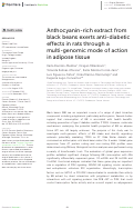 Cover page: Anthocyanin-rich extract from black beans exerts anti-diabetic effects in rats through a multi-genomic mode of action in adipose tissue