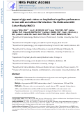 Cover page: Impact of glycemic status on longitudinal cognitive performance in men with and without HIV infection