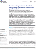 Cover page: Complementary networks of cortical somatostatin interneurons enforce layer specific control
