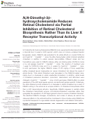 Cover page: N,N-Dimethyl-3β-hydroxycholenamide Reduces Retinal Cholesterol via Partial Inhibition of Retinal Cholesterol Biosynthesis Rather Than its Liver X Receptor Transcriptional Activity