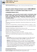 Cover page: Adjuvant systemic therapy for breast cancer in BRCA1/BRCA2 mutation carriers in a population-based study of risk of contralateral breast cancer