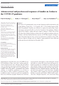 Cover page: Adrenocortical and psychosocial responses of families in Jordan to the COVID‐19 pandemic