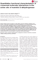 Cover page: Quantitative functional characterization of conserved molecular interactions in the active site of mannitol 2‐dehydrogenase