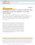 Cover page: An integrative multiomic network model links lipid metabolism to glucose regulation in coronary artery disease.