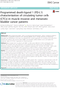 Cover page: Programmed death-ligand 1 (PD-L1) characterization of circulating tumor cells (CTCs) in muscle invasive and metastatic bladder cancer patients.