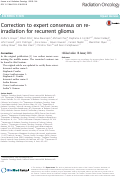 Cover page: Correction to expert consensus on re-irradiation for recurrent glioma