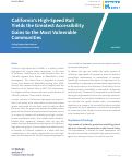 Cover page of California’s High-Speed Rail Yields the Greatest Accessibility Gains to the Most Vulnerable Communities