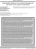 Cover page: Sepsis Bundle Adherence Is Associated with Improved Survival in Severe Sepsis or Septic Shock