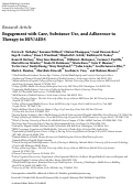 Cover page: Engagement with Care, Substance Use, and Adherence to Therapy in HIV/AIDS