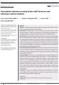 Cover page: Association between nursing home staff turnover and infection control citations